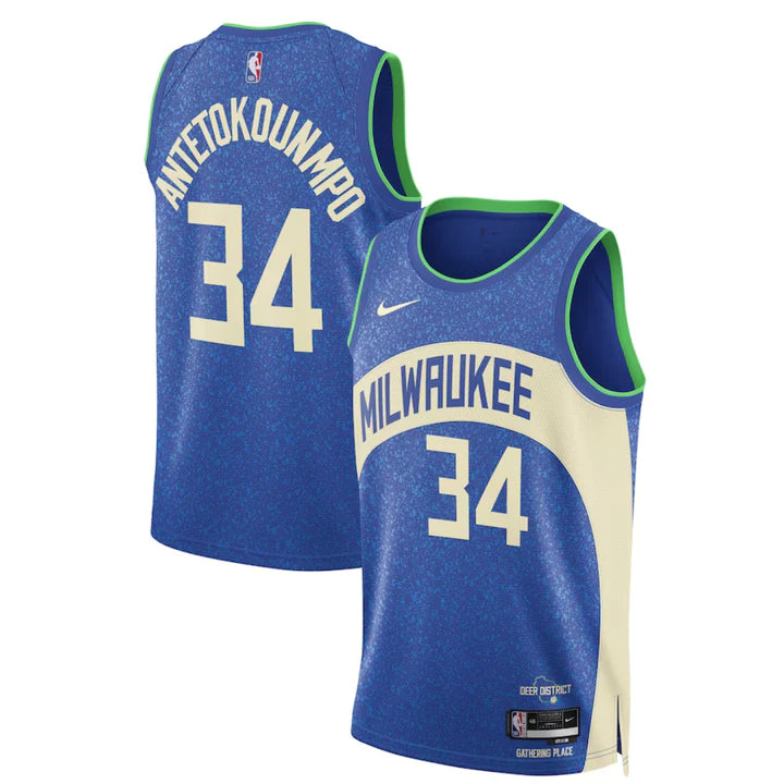 Milwaukee Bucks Blue 2023/24 Swingman Jersey - City Edition